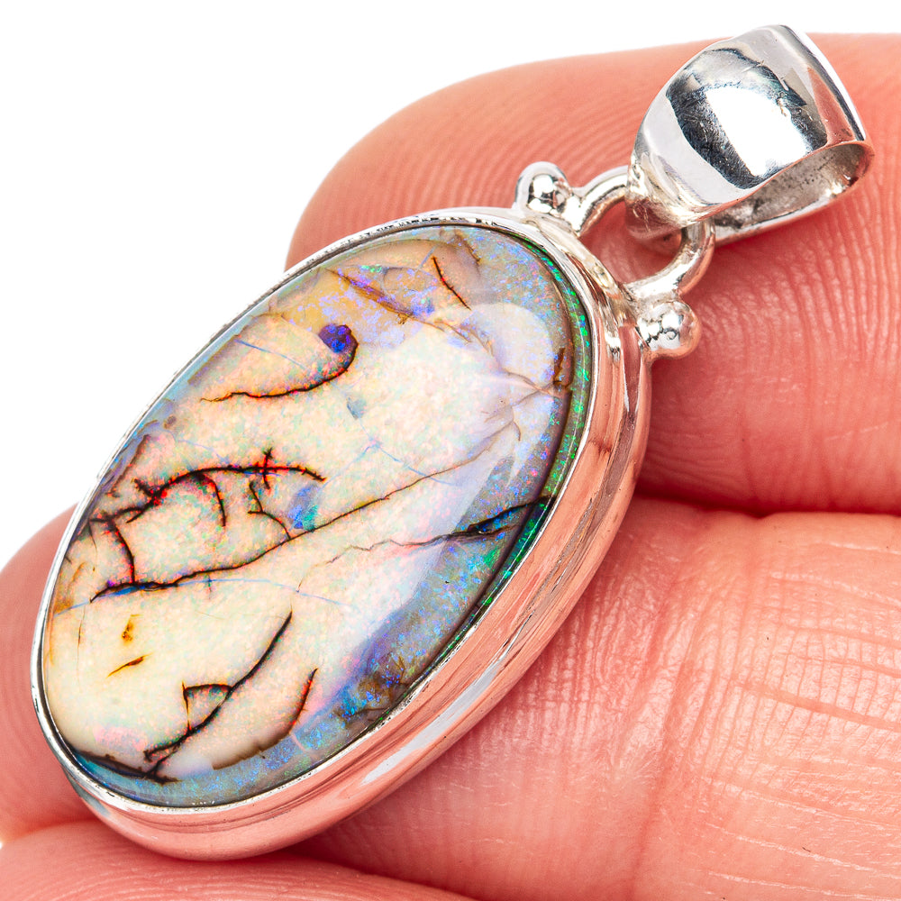 Rare Sterling Opal Pendant 1 1/4" (925 Sterling Silver) P41659