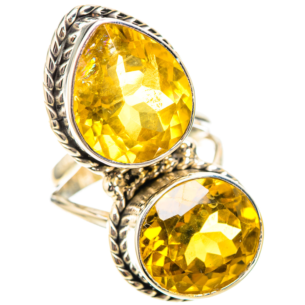 Large Faceted Citrine Ring Size 7.25 (925 Sterling Silver) RING139082