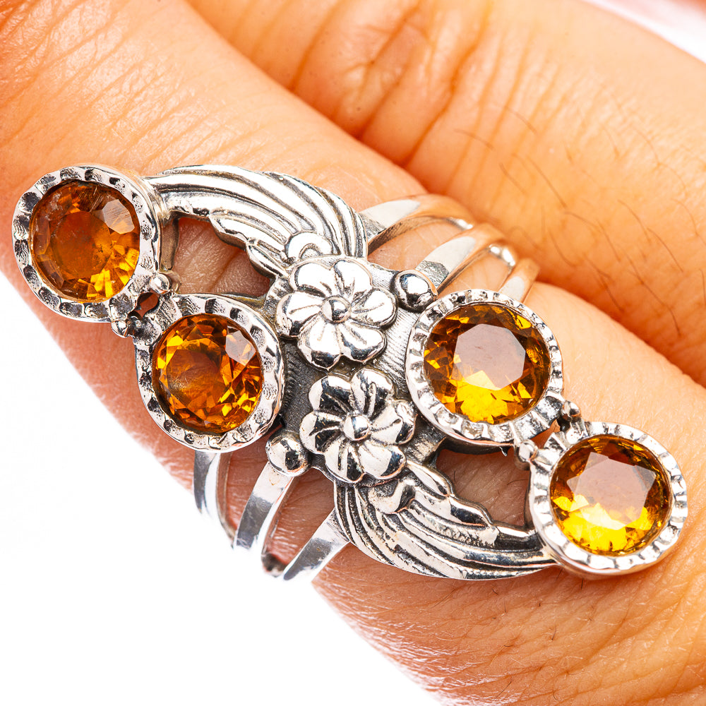 Faceted Citrine Ring Size 7.5 (925 Sterling Silver) R142657