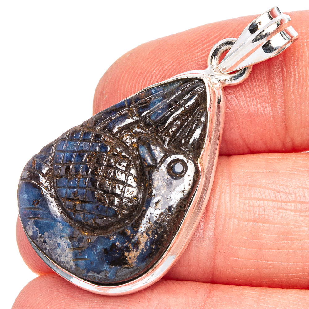 Rare Boulder Opal Bird Pendant 1 5/8" (925 Sterling Silver) P40440