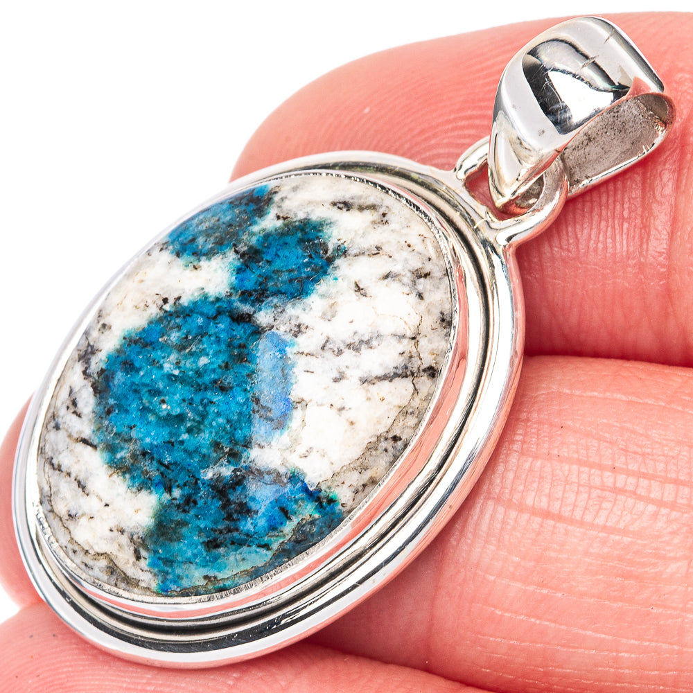 K2 Blue Azurite Pendant 1 3/8" (925 Sterling Silver) P40940