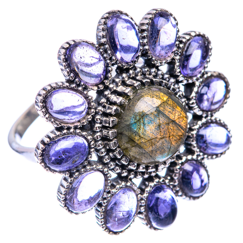 Large Labradorite, Tanzanite Ring Size 9 (925 Sterling Silver) R140856