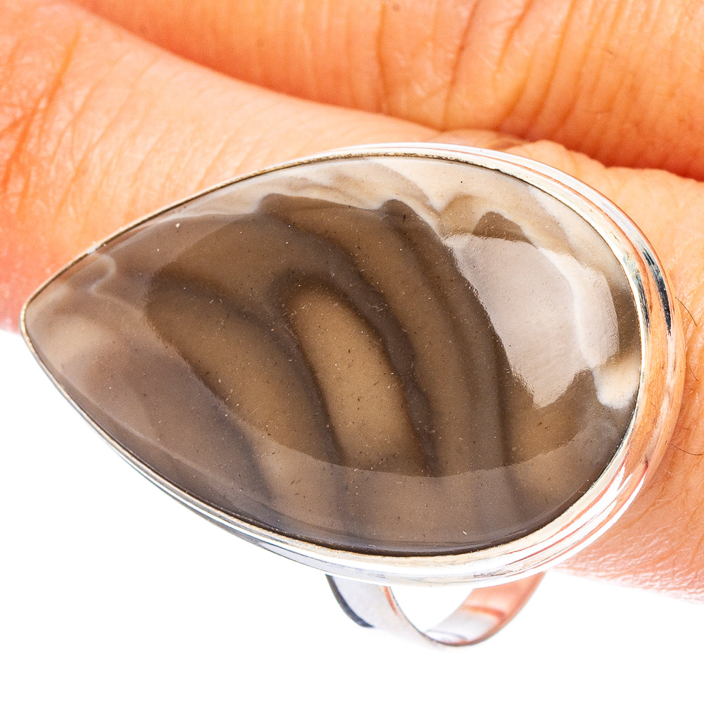 Large Striped Flint 925 Sterling Silver Ring Size 12.25 (925 Sterling Silver) R6446