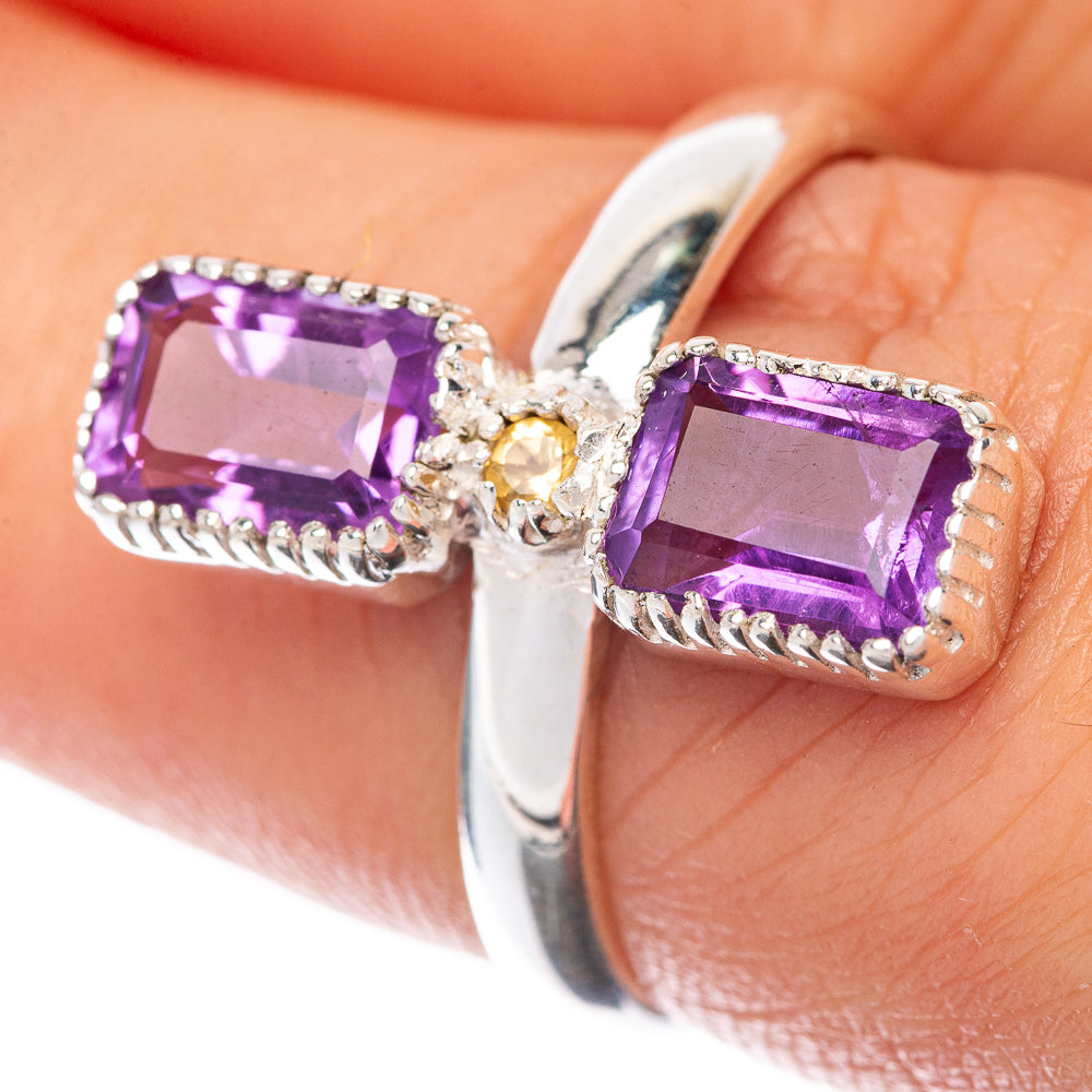 Faceted Amethyst Ring Size 7.25 (925 Sterling Silver) R145165