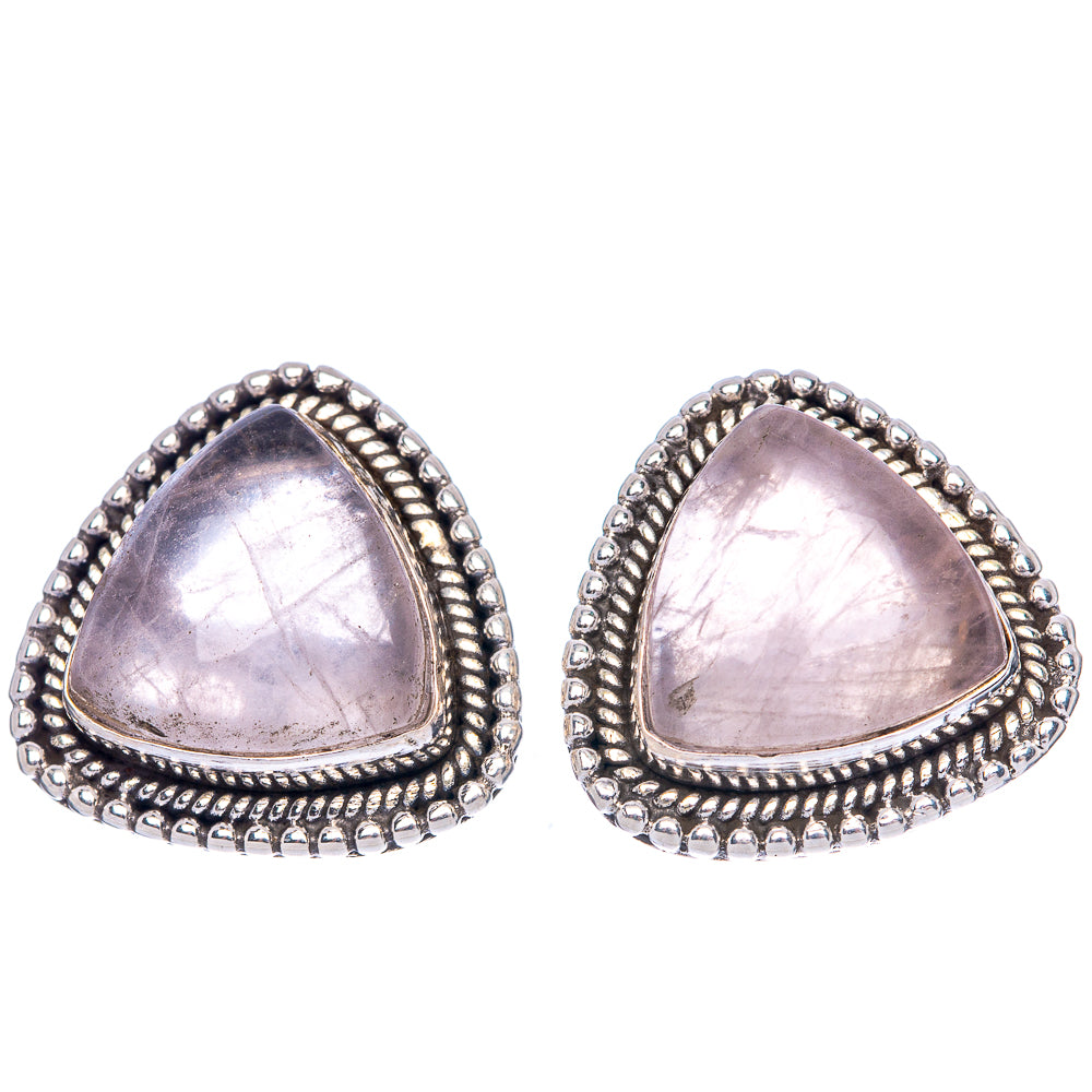 Rose Quartz Earrings 5/8" (925 Sterling Silver) E1513