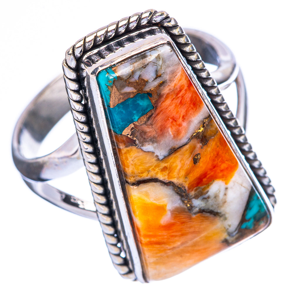 Spiny Oyster Turquoise 925 Sterling Silver Ring Size 8 (925 Sterling Silver) R3863