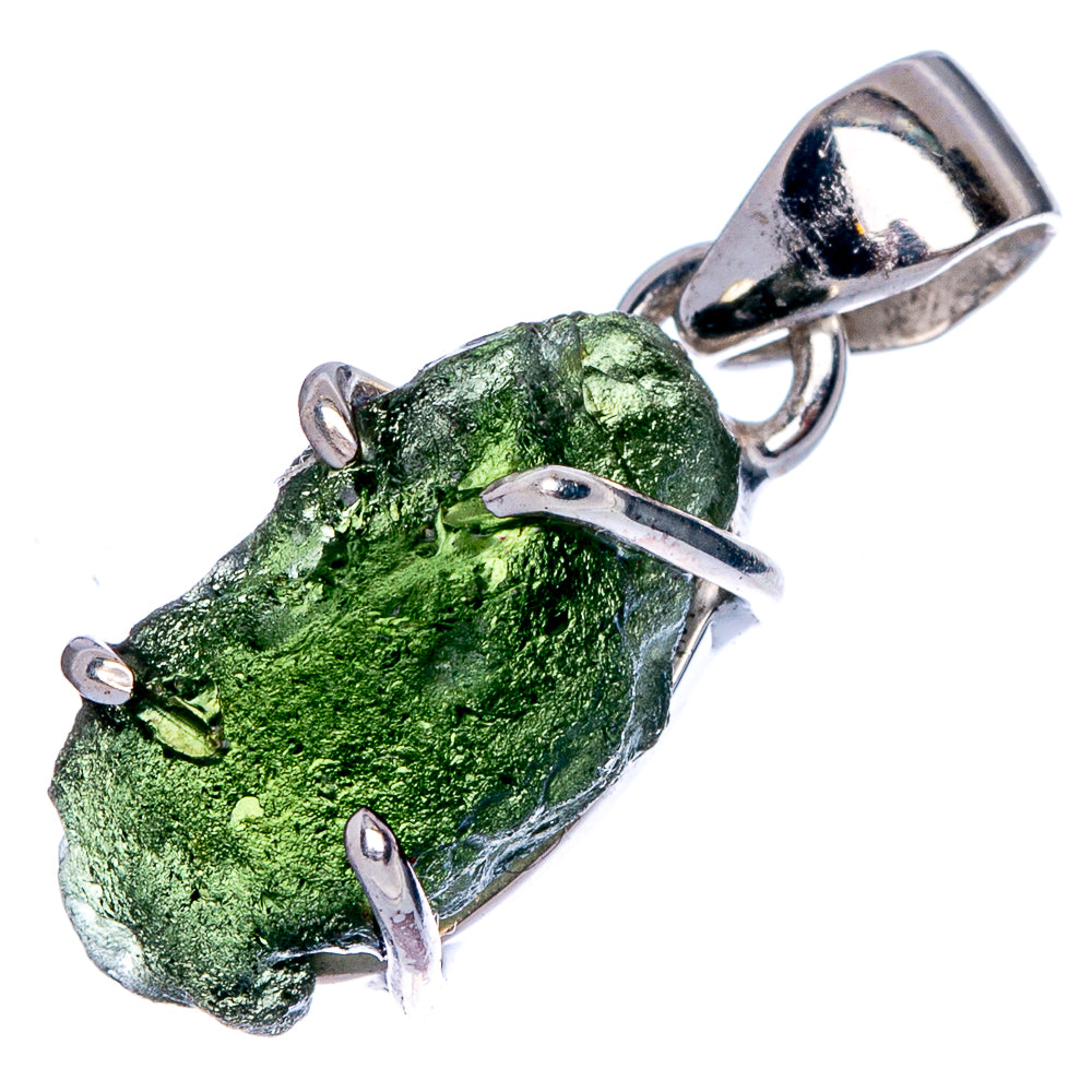 Rare Czech Moldavite Pendant 1 1/8" (925 Sterling Silver) P40349