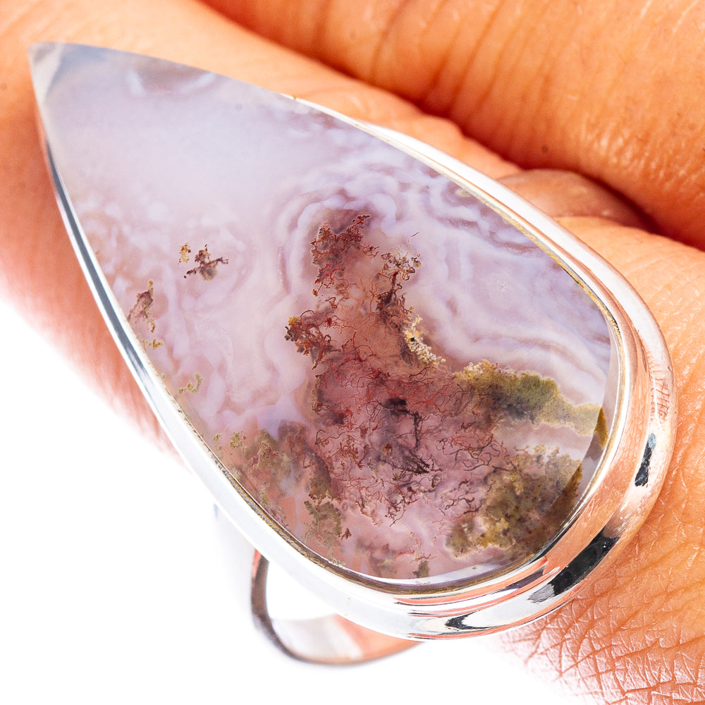 Huge Indonesian Plume Agate Ring Size 13.5 (925 Sterling Silver) R7025