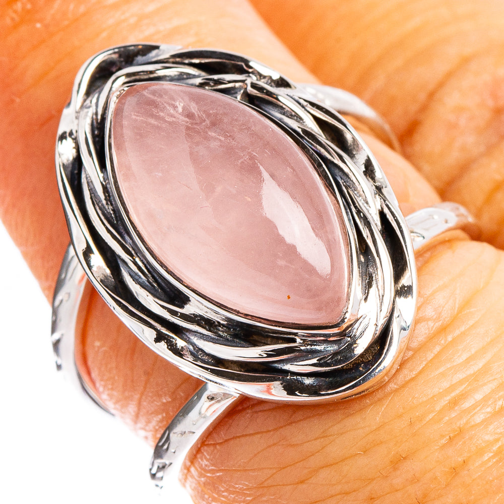Premium Rose Quartz Ring Size 6.5 (.925 Sterling Silver)