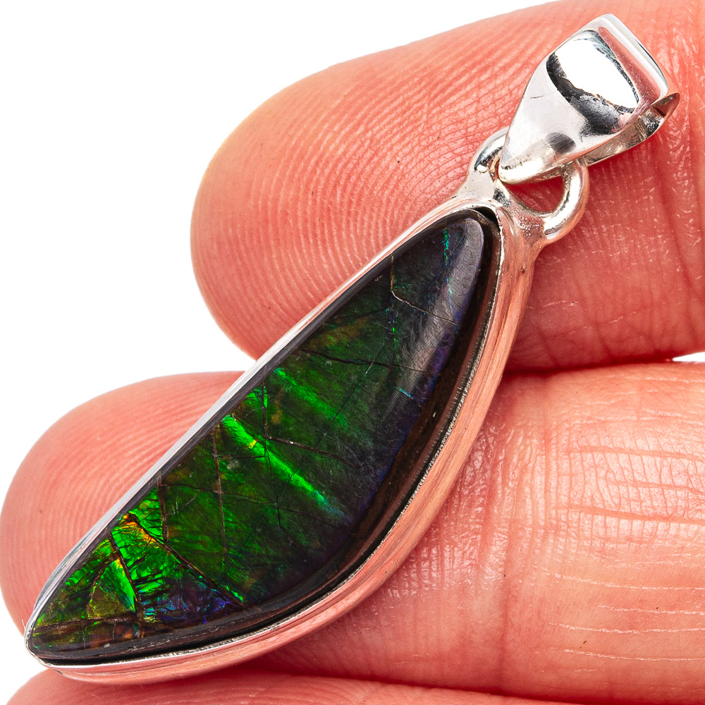 Rare Canadian Ammolite Pendant 1 1/2" (.925 Sterling Silver)