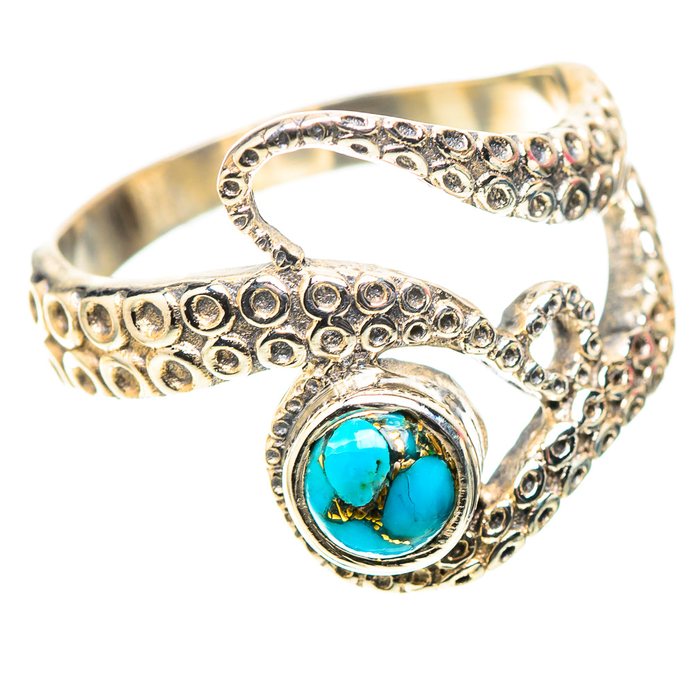 Blue Copper Composite Turquoise Ring Size 8 (925 Sterling Silver) RING138452