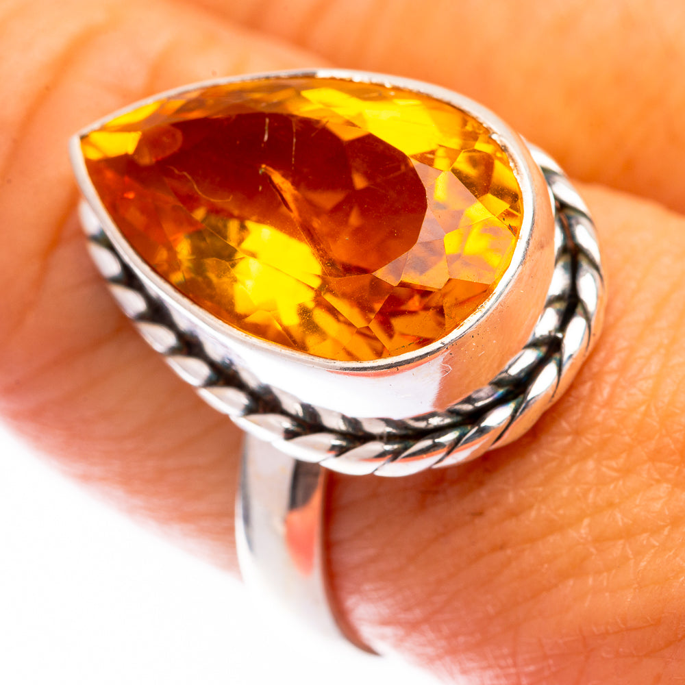 Faceted Citrine Ring Size 8.25 (925 Sterling Silver) R140760