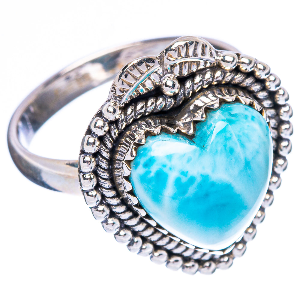 Larimar Heart Ring Size 8 (925 Sterling Silver) R2520