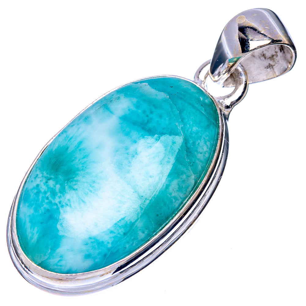 Larimar Pendant 1 3/8" (925 Sterling Silver) P41132