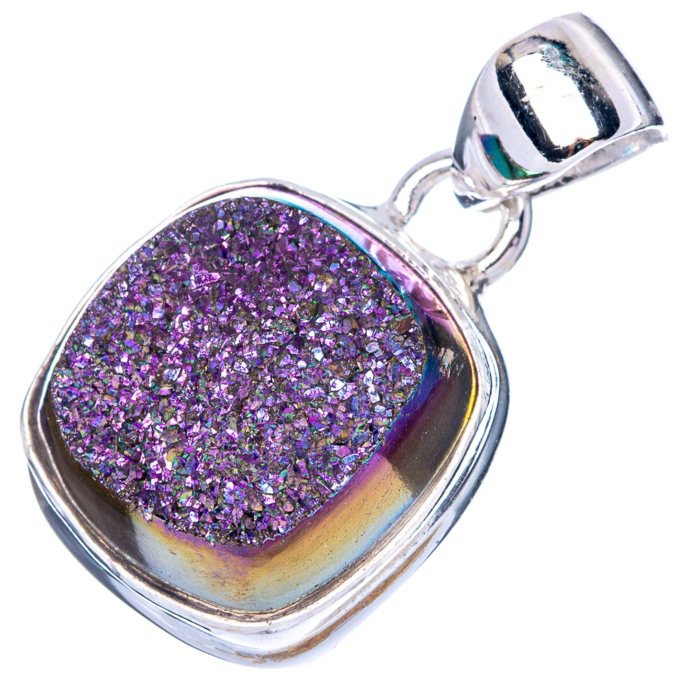 Titanium Druzy Pendant 1" (925 Sterling Silver) P42442