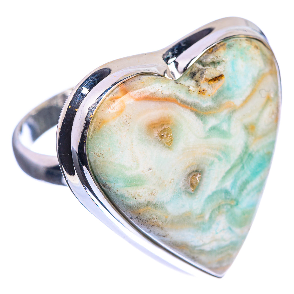Large Ocean Jasper 925 Sterling Silver Ring Size 8.75