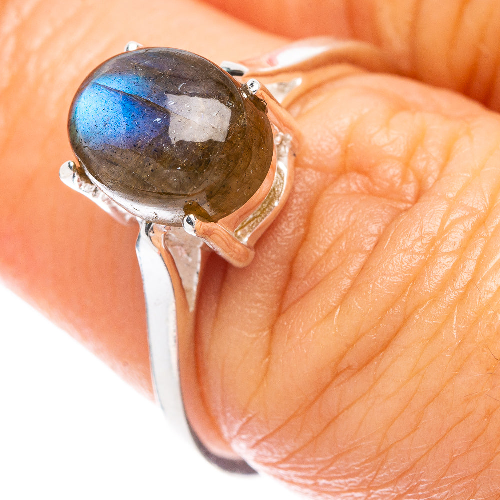 Labradorite Dainty Ring Size 6.5 (925 Sterling Silver) R5896