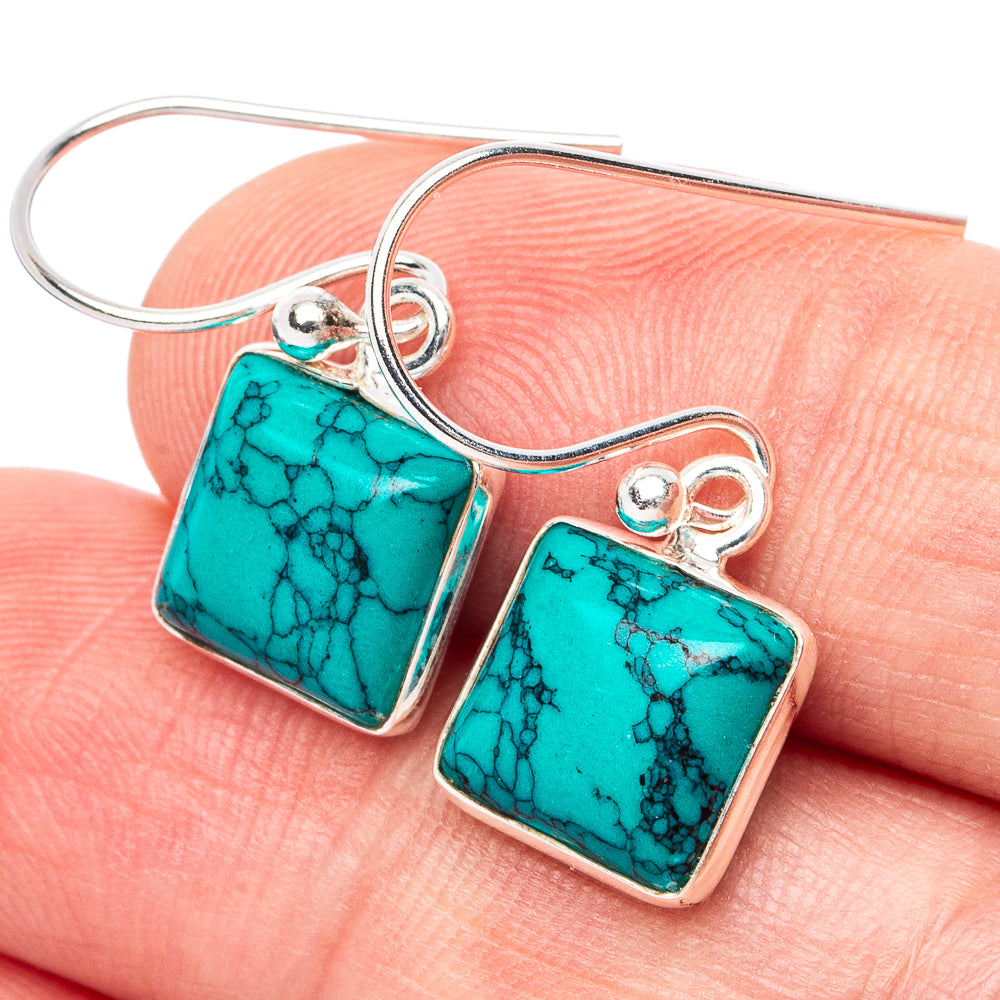 Turquoise Howlite Earrings 1" (925 Sterling Silver) E3012