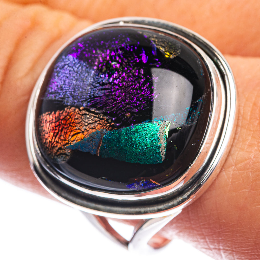 Dichroic Glass Ring Size 10.25 (925 Sterling Silver) R144106