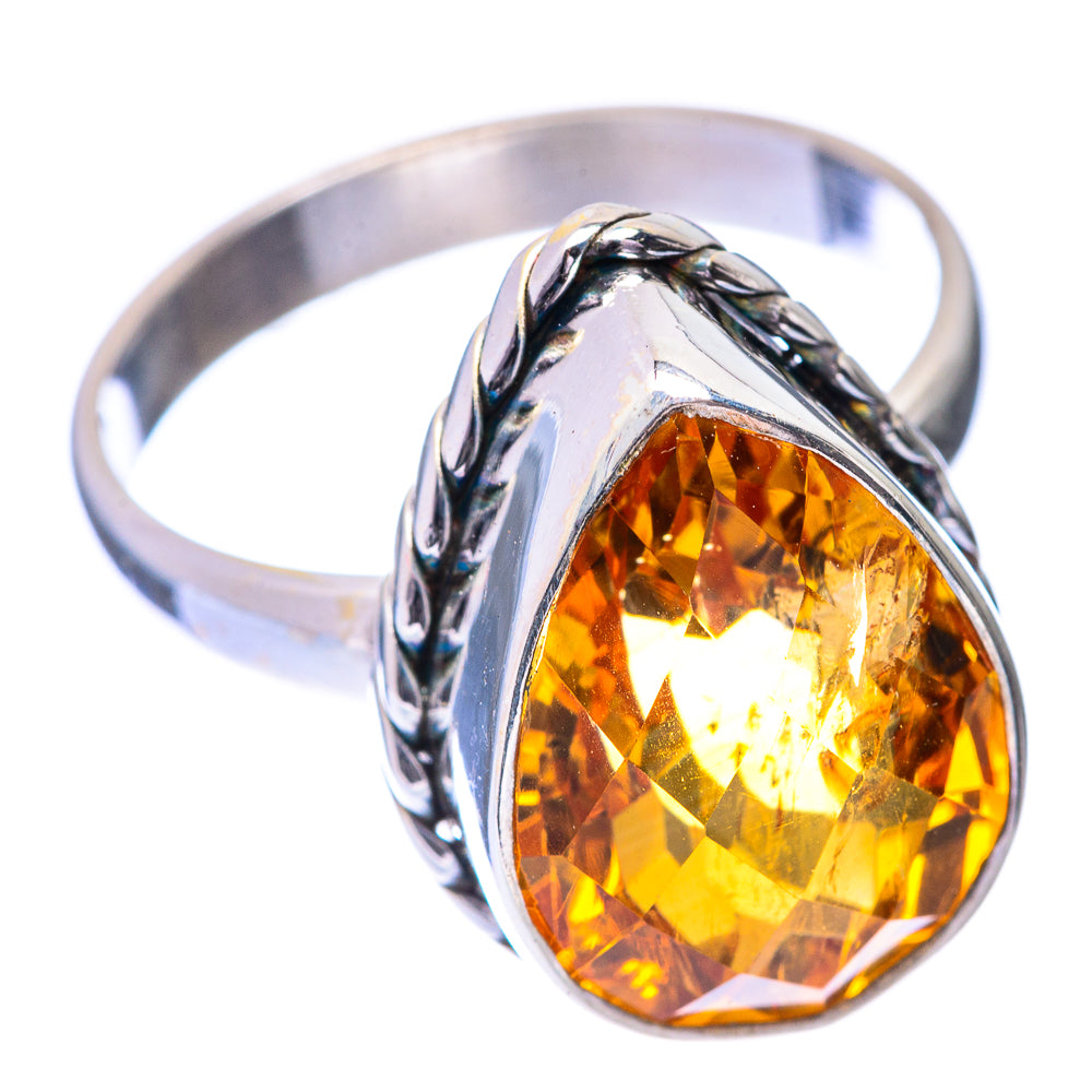 Faceted Citrine Ring Size 9 (925 Sterling Silver) R140914