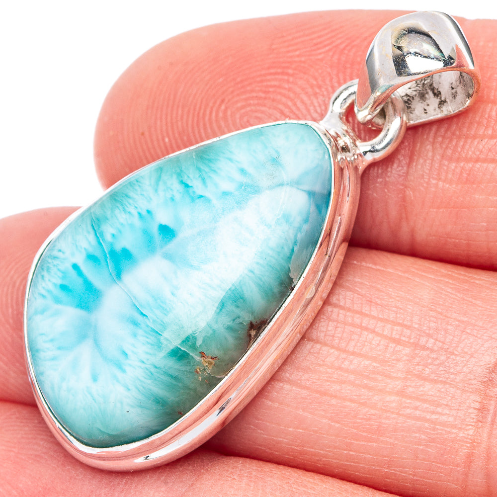 Larimar Pendant 1 3/8" (925 Sterling Silver) P41033