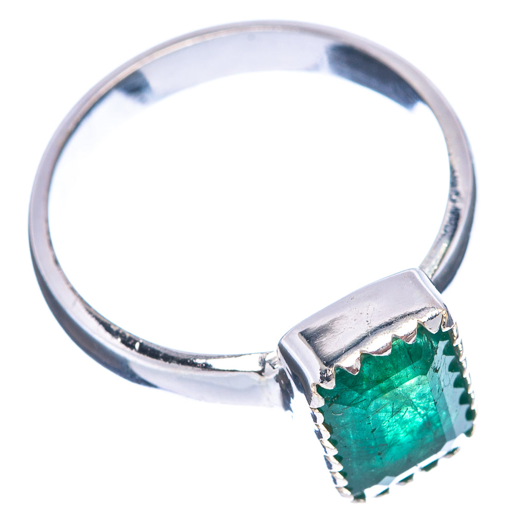 Rare Premium Faceted Zambian Emerald Ring Size 7 (.925 Sterling Silver)