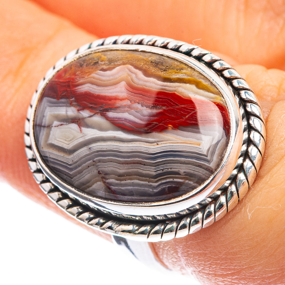 Crazy Lace Agate Ring Size 6.25 (925 Sterling Silver) R142928