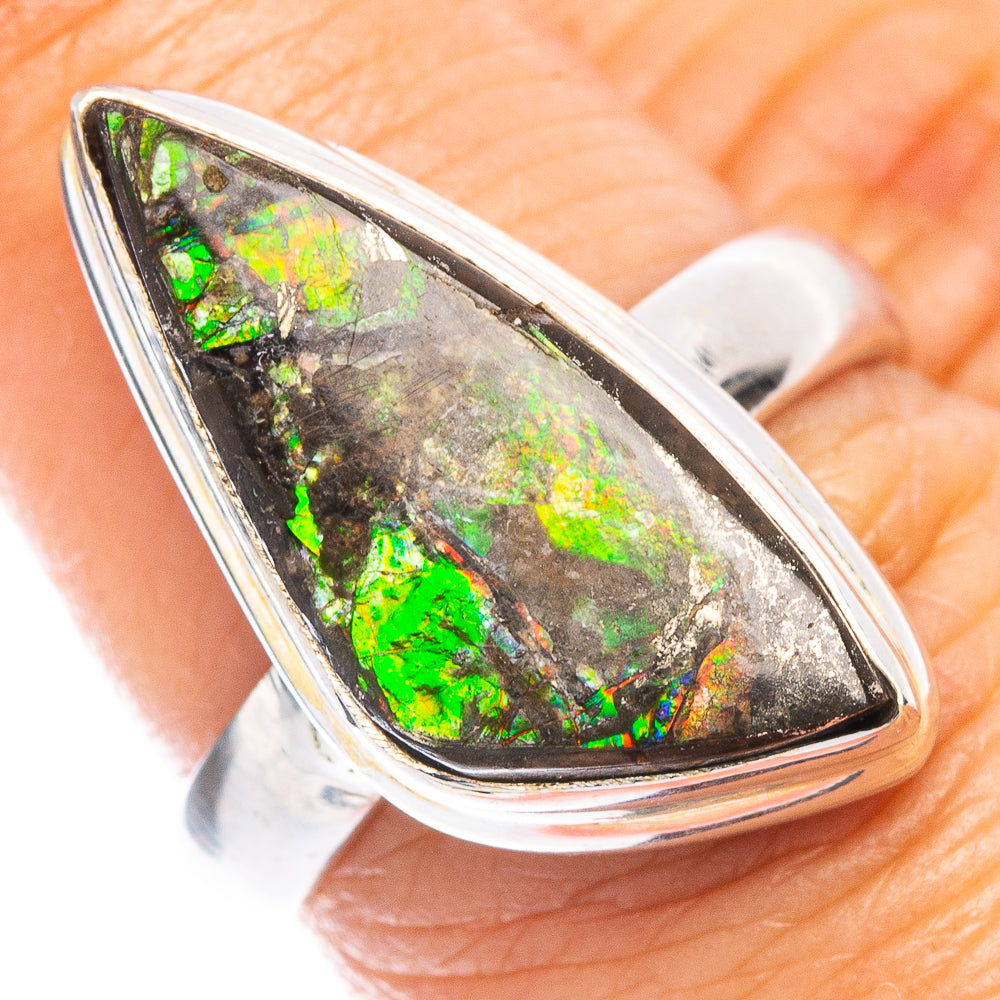 Rare Ammolite Ring Size 7 (925 Sterling Silver) R7116