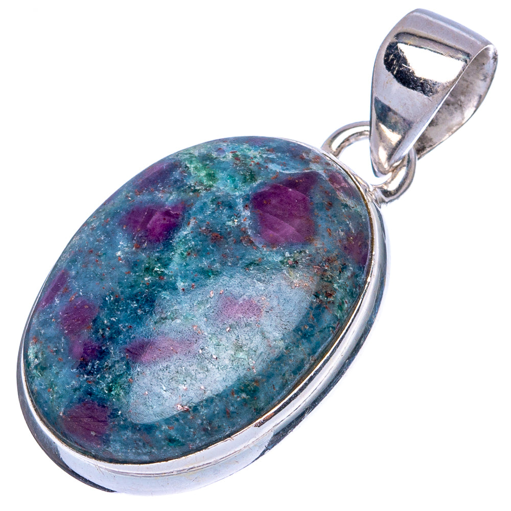 Ruby Fuchsite Pendant 1 3/8" (925 Sterling Silver) P43484