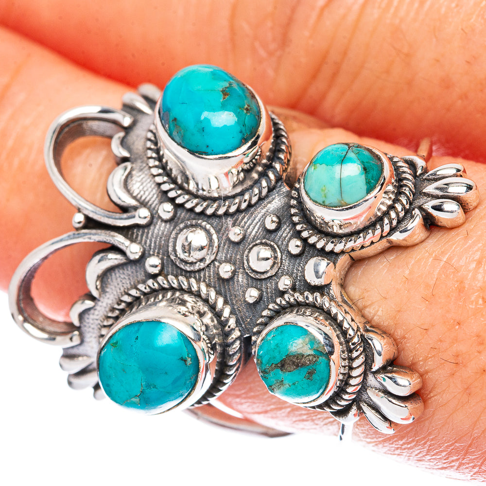 Chrysocolla Butterfly Ring Size 8.25 (925 Sterling Silver) R2761