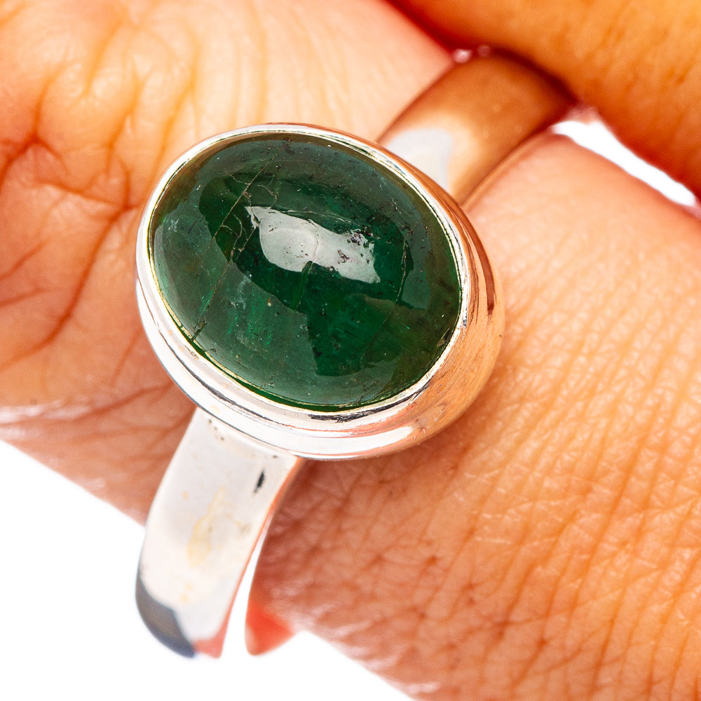 Premium Zambian Emerald Ring Size 10 (.925 Sterling Silver)