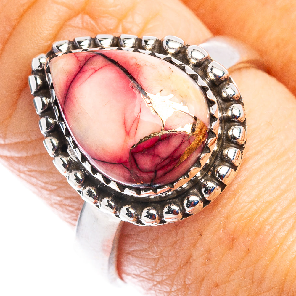 Red Dahlia Mohave Turquoise Ring Size 8.75 (.925 Sterling Silver)