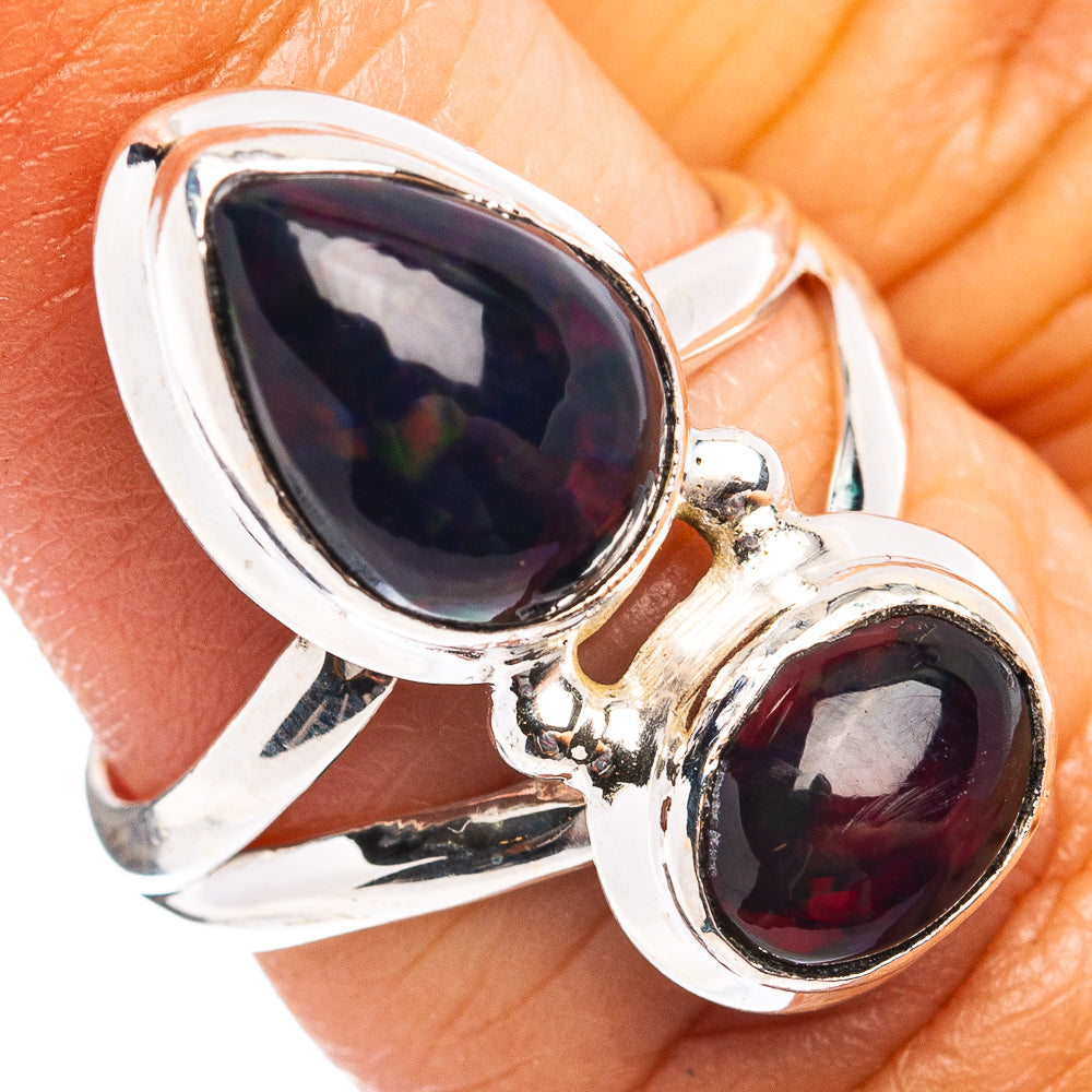 Premium Black Opal Ring Size 5.75 (.925 Sterling Silver)
