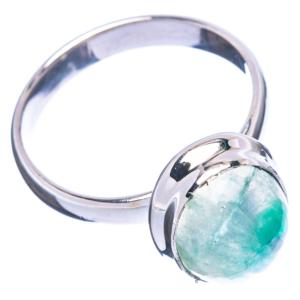 Green Moonstone Ring Size 7.5 (925 Sterling Silver) R3677
