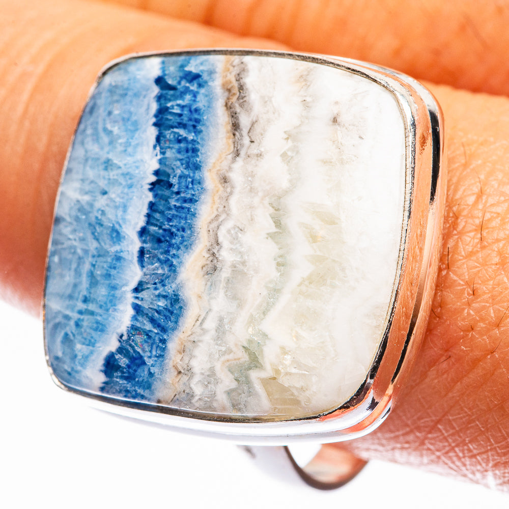 Blue Scheelite Ring Size 10.5 (925 Sterling Silver) R142313