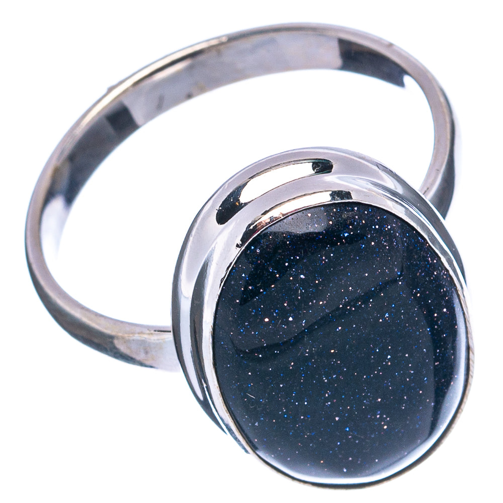 Blue Goldstone Ring Size 11 (.925 Sterling Silver)