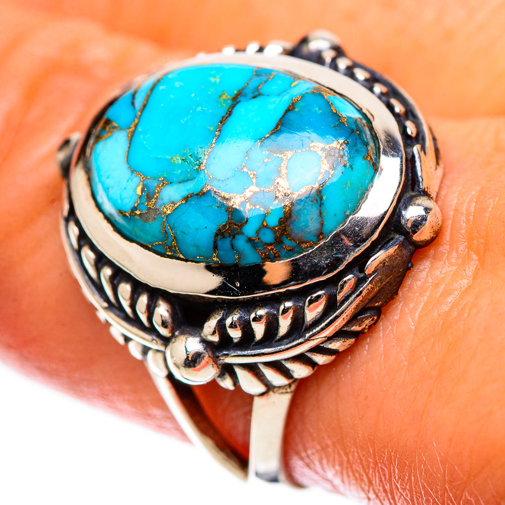 Blue Copper Composite Turquoise Ring Size 9.25 (925 Sterling Silver) RING138715