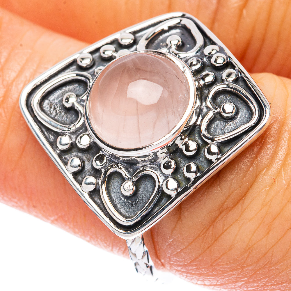 Asc Premium Rose Quartz Ring Size 7 (925 Sterling Silver) R3462