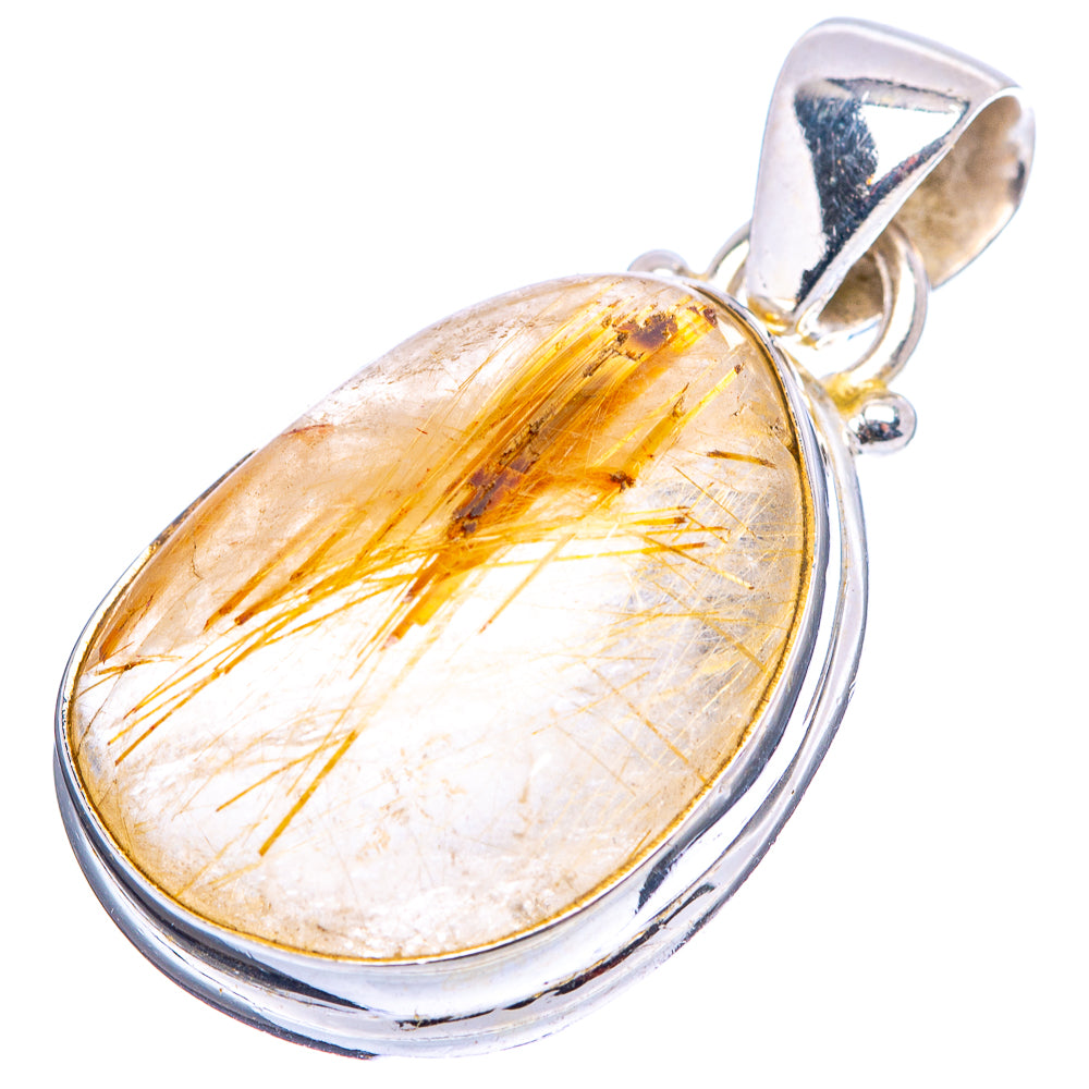 Rutilated Quartz Pendant 1 1/4" (.925 Sterling Silver)