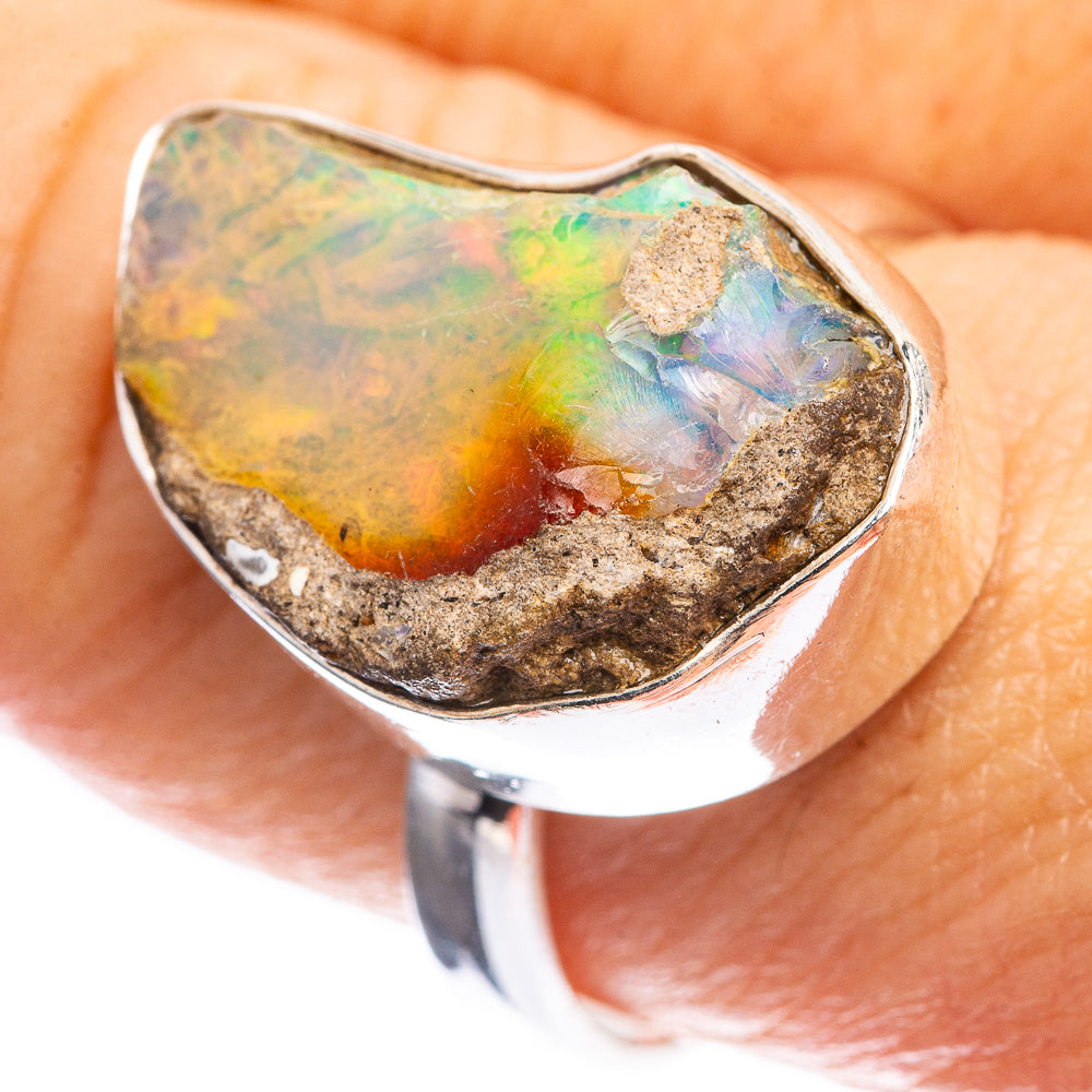 Rough Ethiopian Opal Ring Size 9 (925 Sterling Silver) R143090