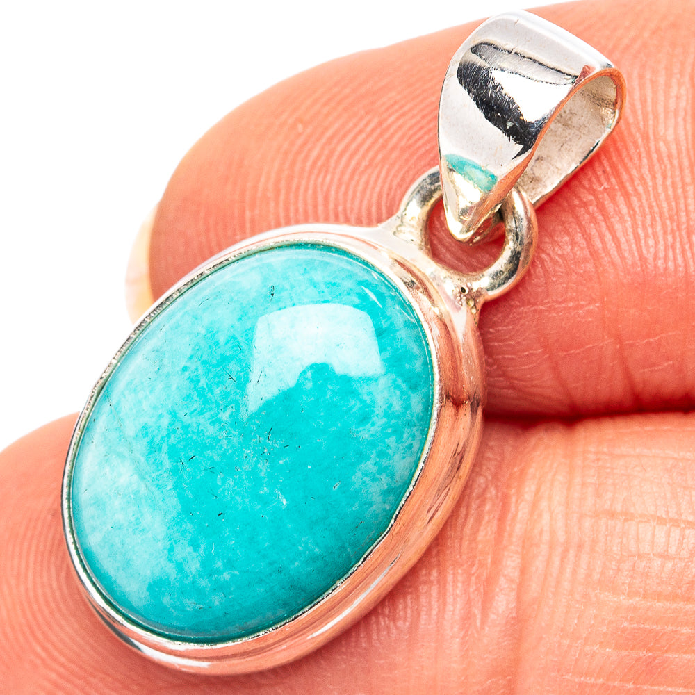 Amazonite Pendant 1 1/8" (.925 Sterling Silver)