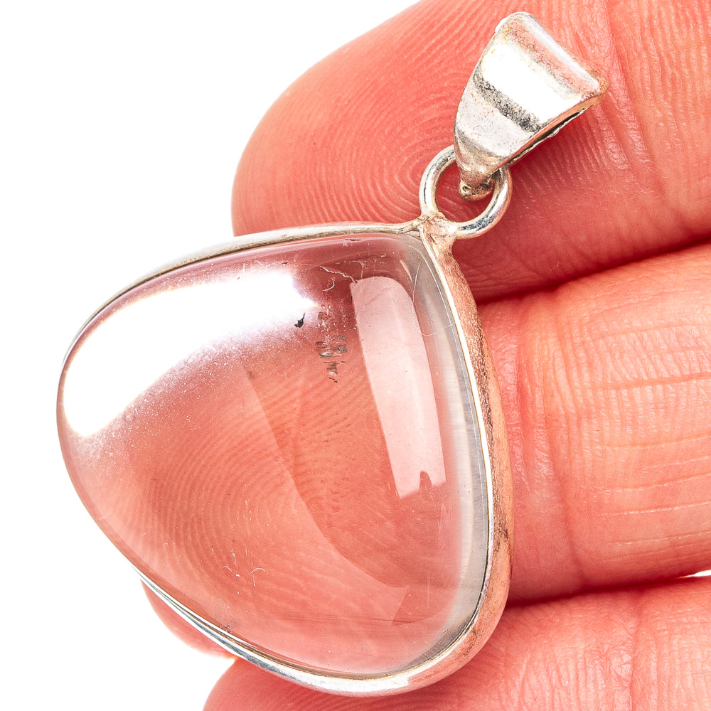 White Quartz Pendant 1 3/8" (Silver Plated)