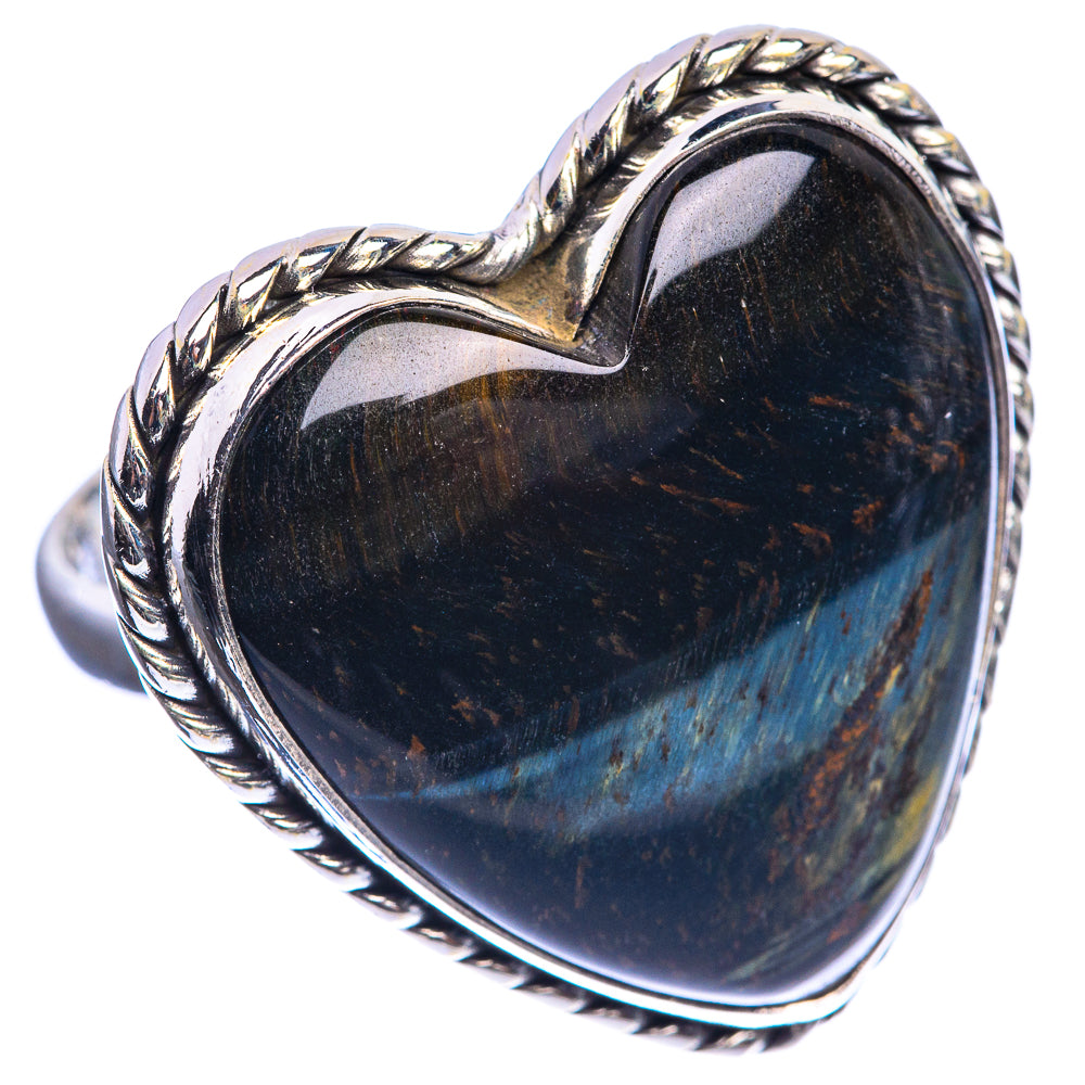 Large Blue Tiger Eye 925 Sterling Silver Ring Size 9