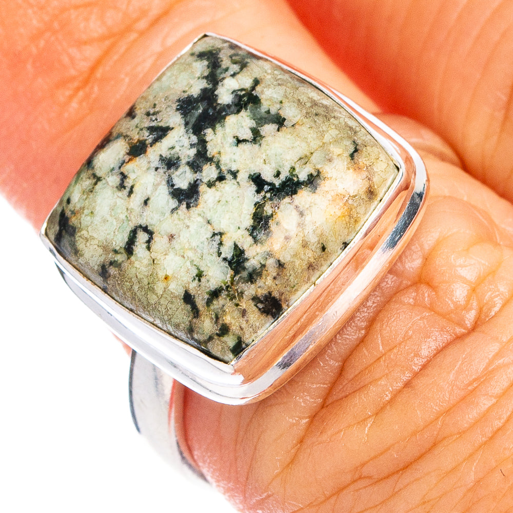 African Turquoise Jasper Ring Size 6.5 (.925 Sterling Silver)
