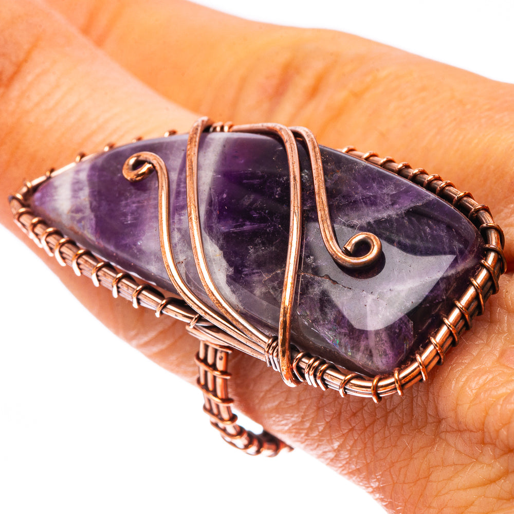 Amethyst Ring Size 8.5 (Oxidized Copper)