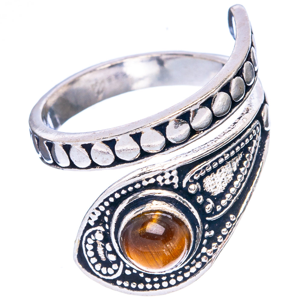 Tiger Eye Dainty Ring Size 6 Adjustable (925 Sterling Silver) R5225
