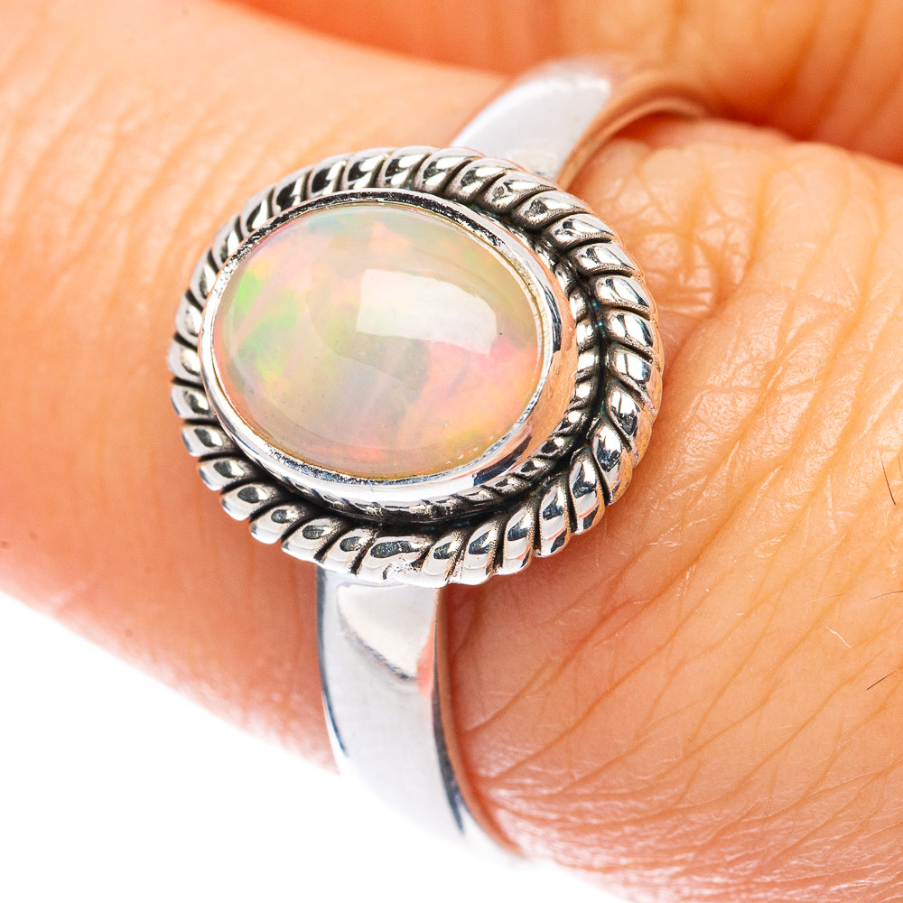 Rare Ethiopian Opal Ring Size 8 (925 Sterling Silver) R2041
