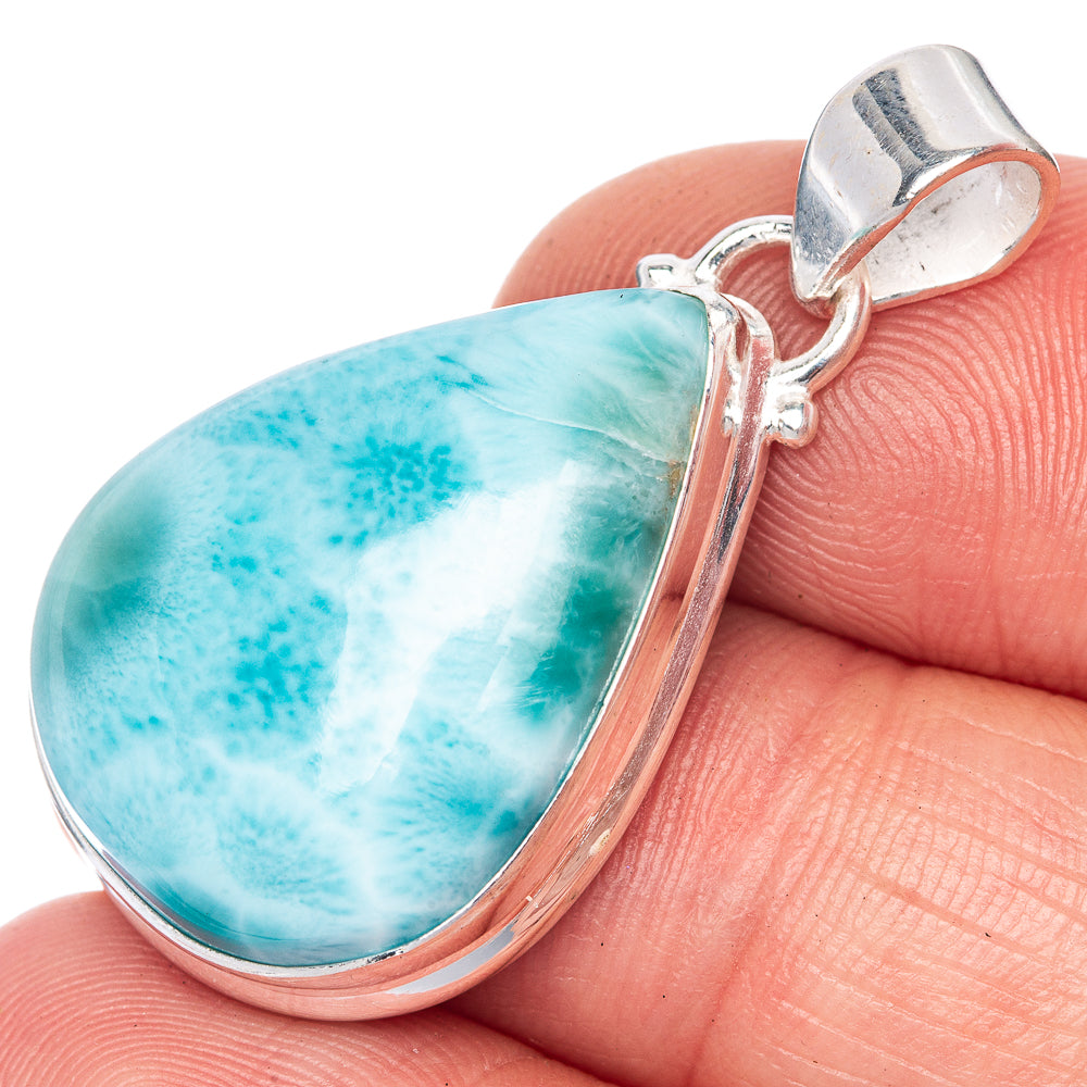Larimar Pendant 1 3/8" (925 Sterling Silver) P40860