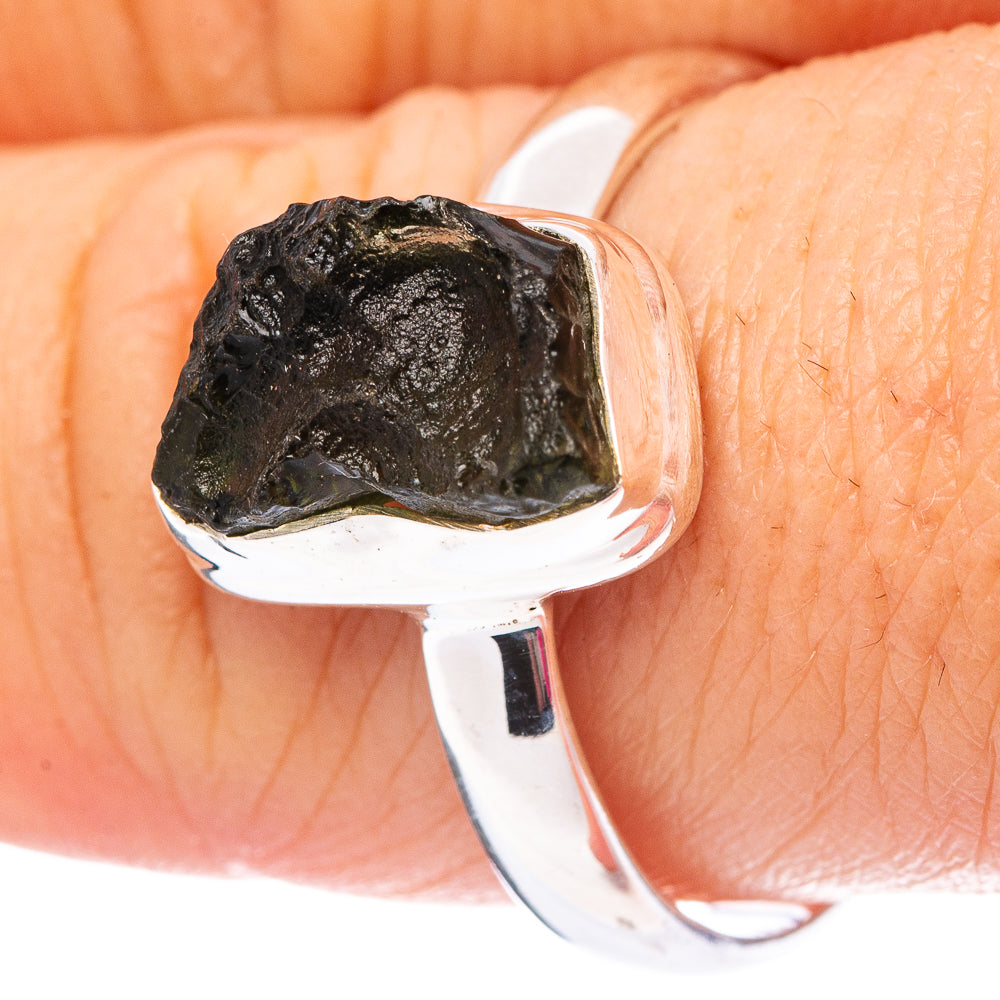 Rare Moldavite Ring Size 10 (.925 Sterling Silver)