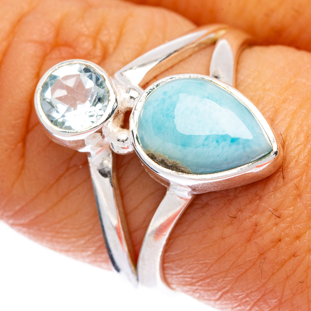 Larimar, Blue Topaz Ring Size 7.75 (925 Sterling Silver) R146097